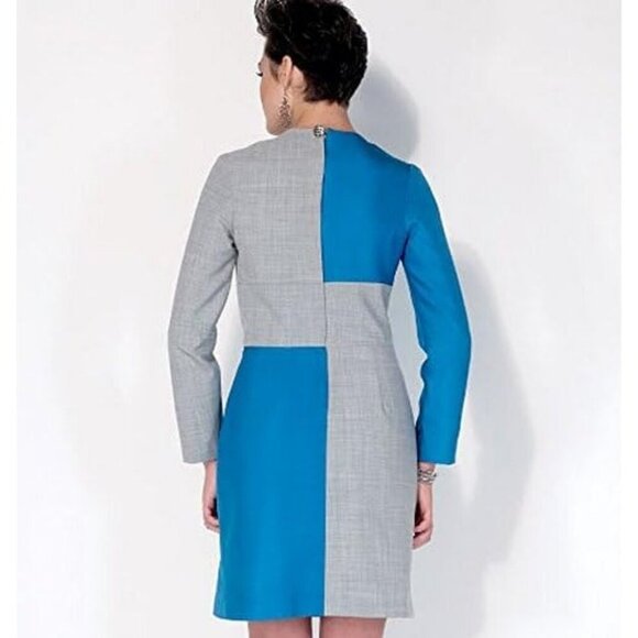 McCalls M7089 Misses Fit Patterned Colorblock Dress Sewing Pattern Sizes 6-14 - Picture 6 of 7